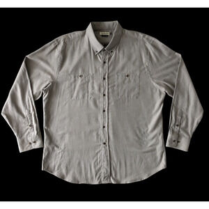 Tom Beckbe Brown Brushed Cotton Twill Shirt XXL Button Up Classic Staple Preppy